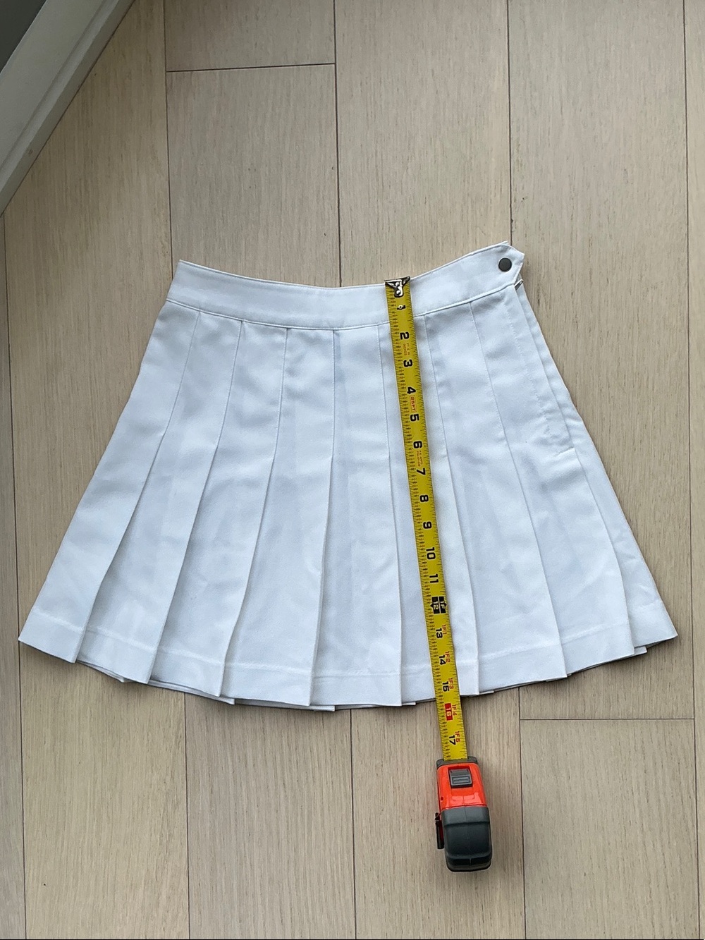 Divided White Pleated Circle Skater Skirt